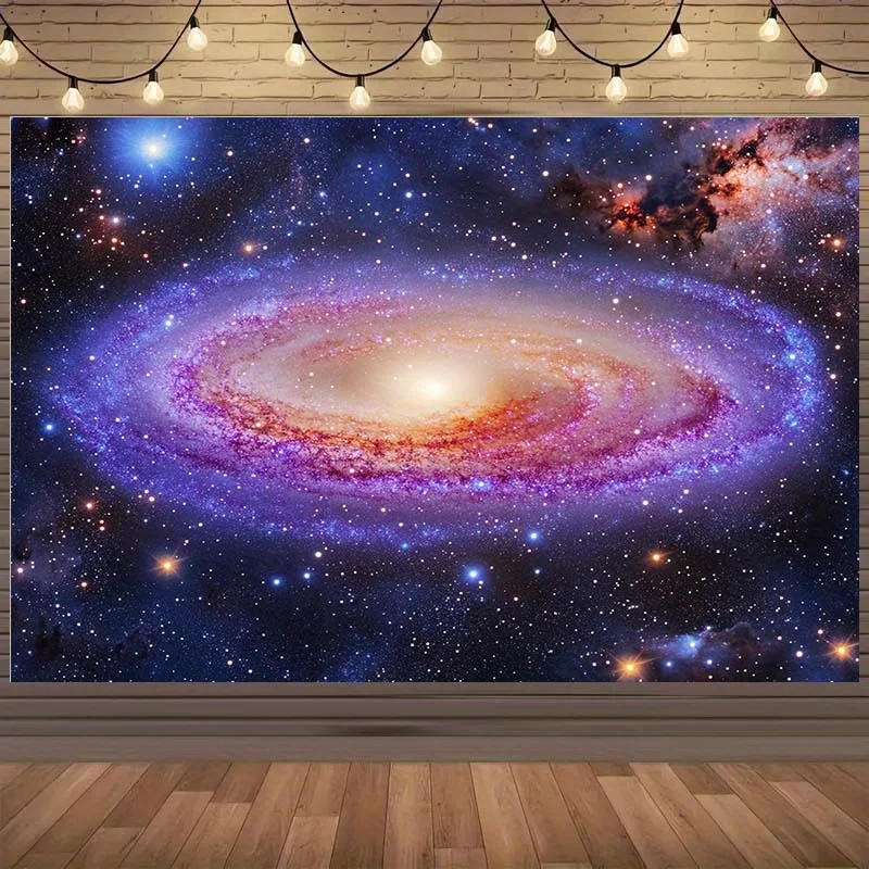 Spiral Galaxy Tapestry Cosmic Nebula Starry Sky Bedroom Ceiling Wall Hanging Universe Space Exploration Sci Fi Decor Cloth