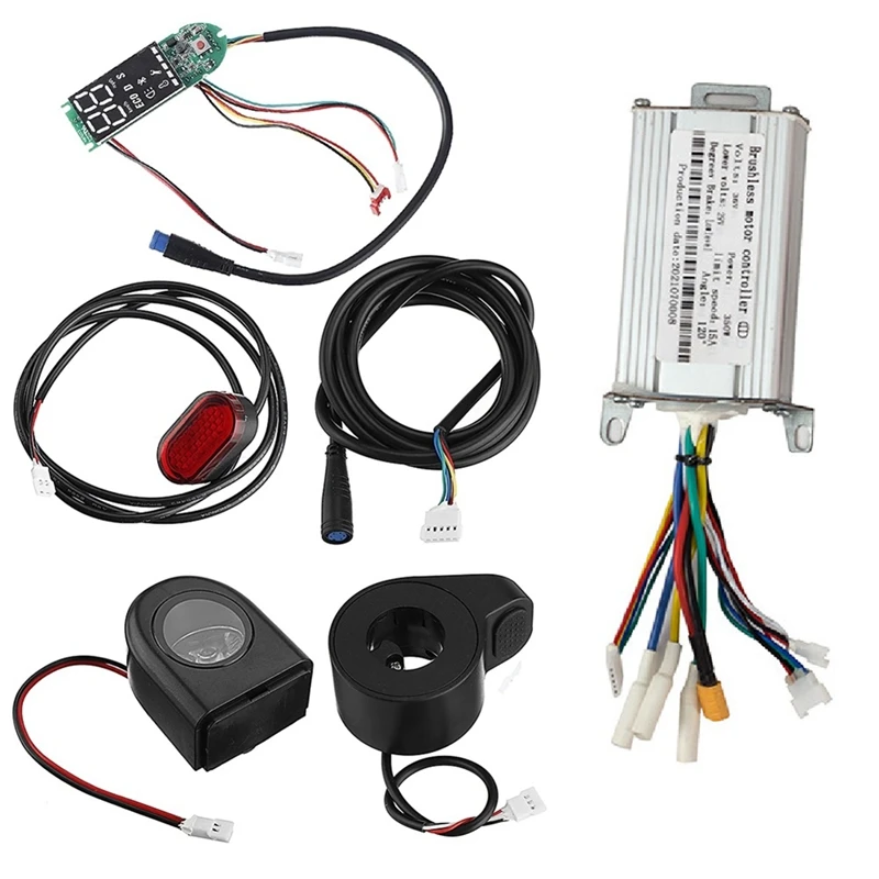 Top!-36V 350W 15A Motor Controller + Dashboard + Voor/Achterlicht Speed Controller Voor Xiaomi Scooter elektrische Fiets E-Bike