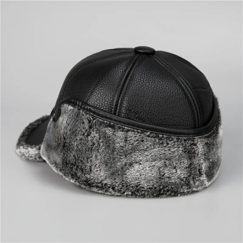 Middle-Aged and Elderly Fathers, Winter Ear Protection, Elderly Men's Peaked Cap, Winter Grandpa Hat 3