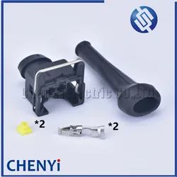 5set 2 Pin EFI Fuel Injector Automotive waterproof connector Plug With Rubber Boot