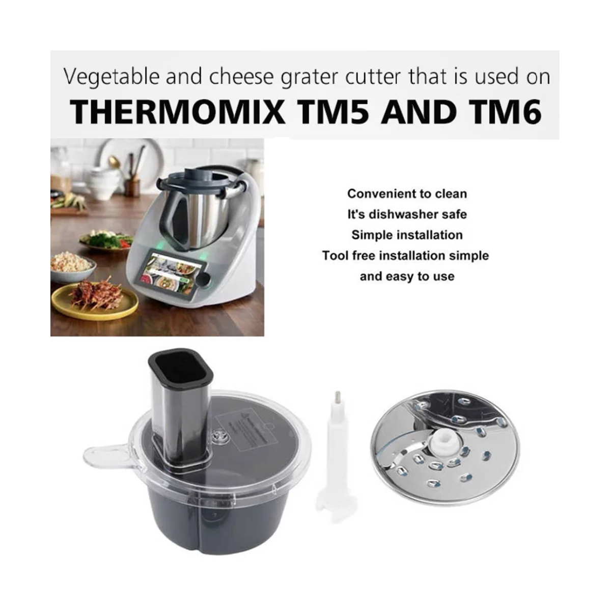 For Termomix TM5 TM6 Accessories Vegetable Cutter and Slicer Multifunctional Food Cooking Blender Slicing Shredding Disc