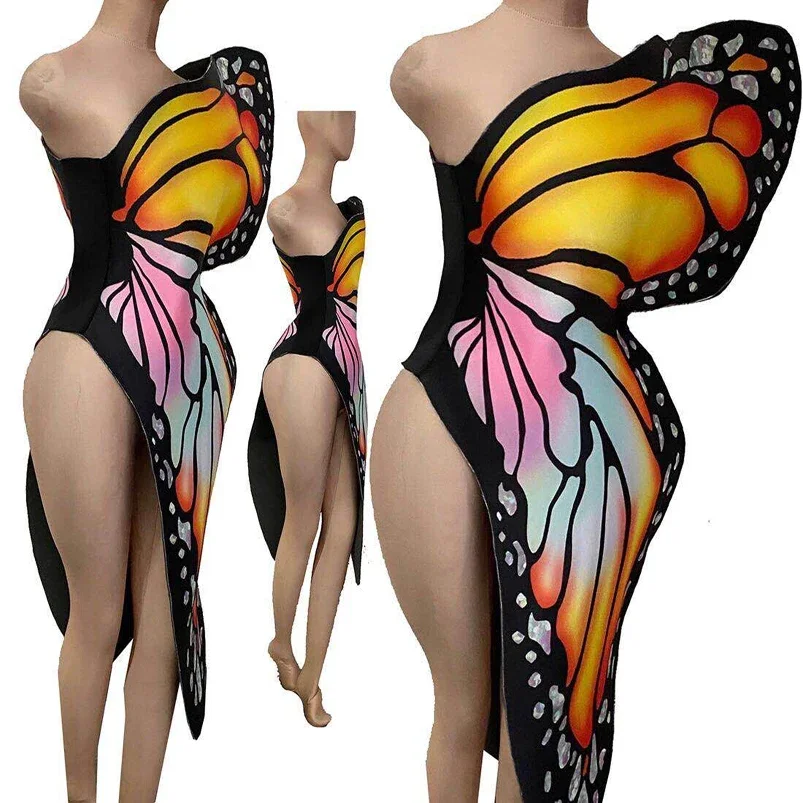 

Nightclub show festival outfits butterfly wings costume carnival stage party nightclub wings dance bodysuit