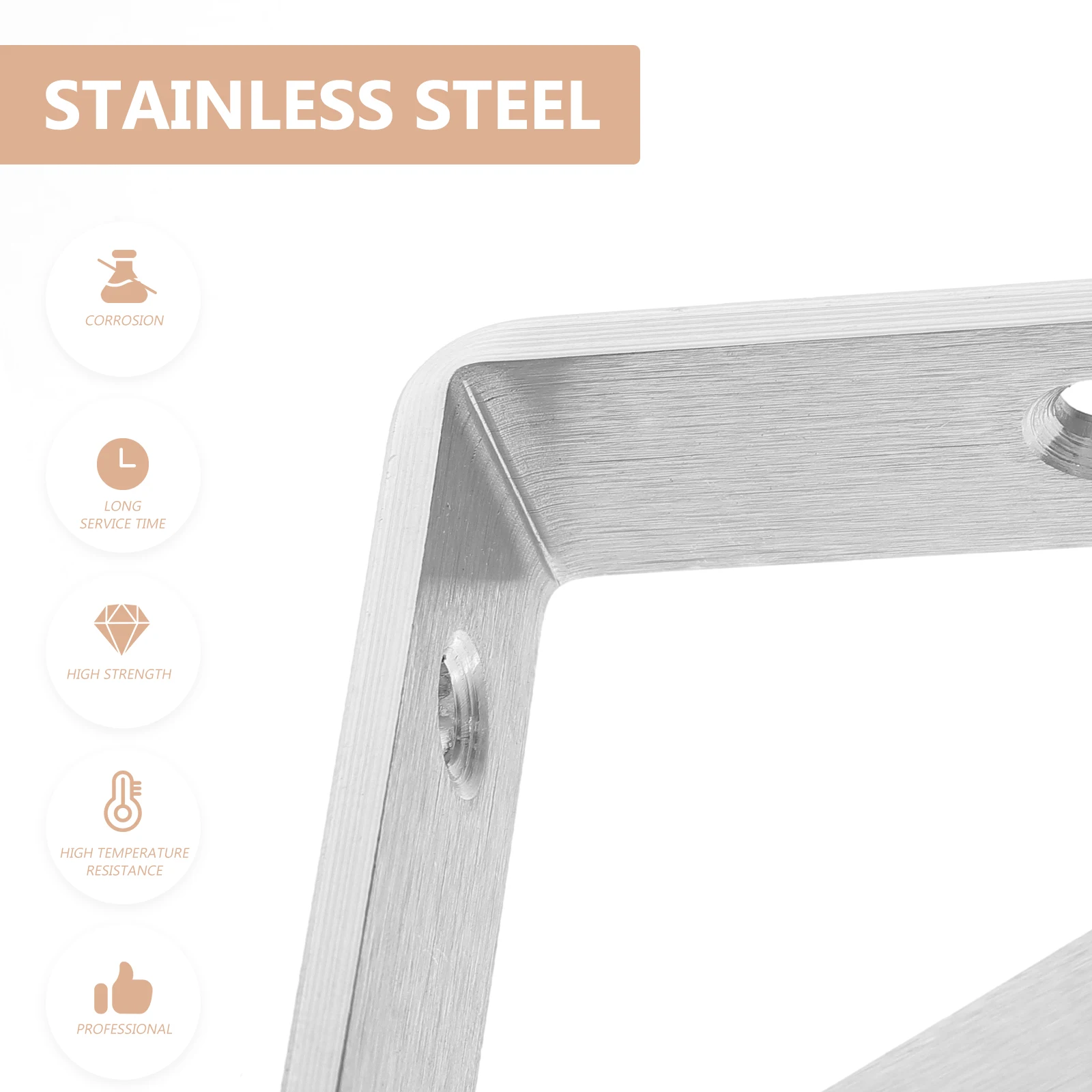 

2Pcs Heavy Duty L Bracket Corner Shelf Wall Mount Brackets Stainless Steel Floating Shelf Brackets for Wood Shelving