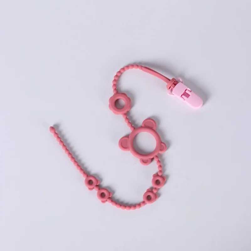 Silikon-Anti-Fall-Kette Beißkette Baby-Beißspielzeug Anti-Verlust-Seil Baby-Beruhigungs- und Schnullerkette Zubehör – Detail 6