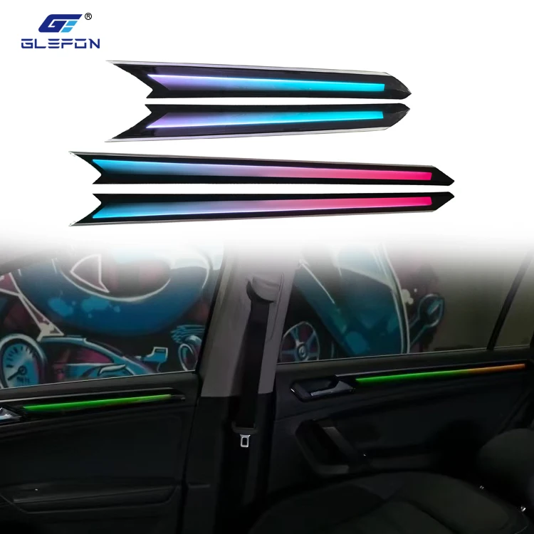 Glefon Wholesale Car Ambient Light Kit For Volkswagen Tiguan L PRO 2022-2025 Acrylic Strip Bluetooth Control Atmosphere Lamp