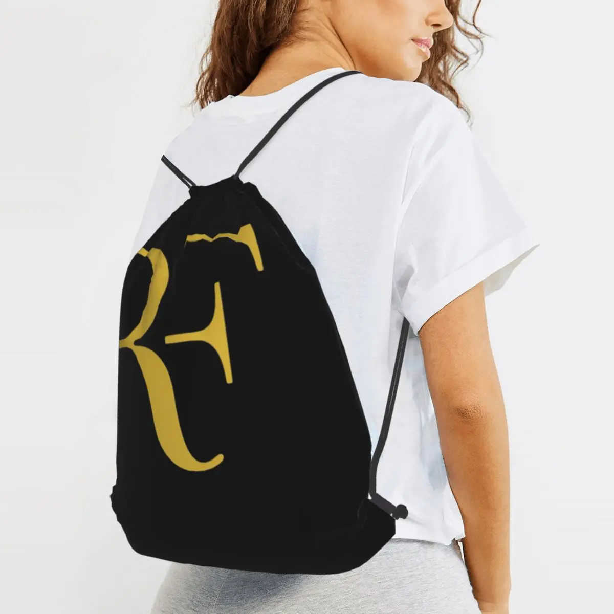 Roger Federer Backpacks Casual Drawstring Bundle Pocket Sports Bag Book Bags for Man Woman Students