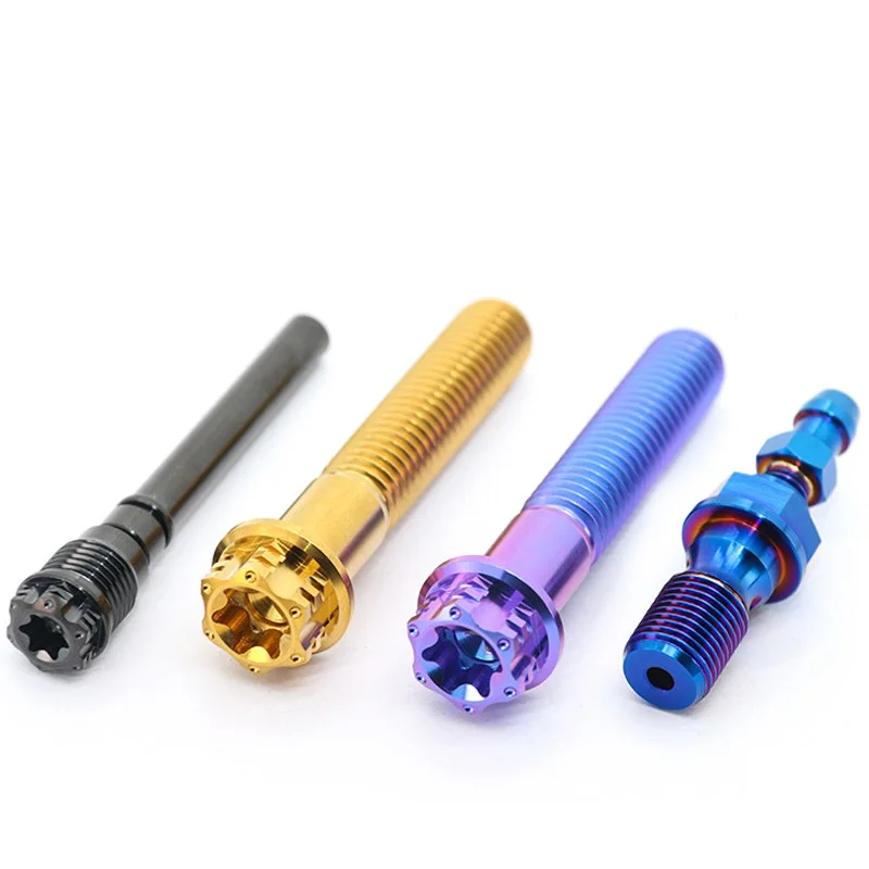 4-Piece Set TC4 Titanium Alloy Brake Caliper Set Screws Motorcycle Modification Bolt