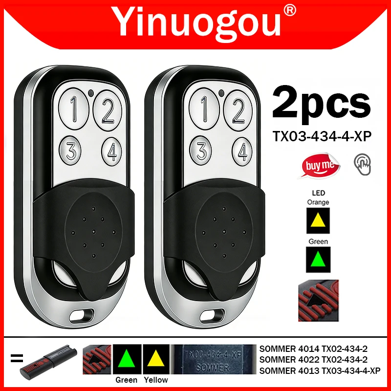 

SOMMER TX03-434-4-XP Пульт дистанционного управления для гаражных ворот 434.42МГц, совместимый с SOMMER 4013, TX03 434 4 XP, 4014, 4022, TX02-434-2