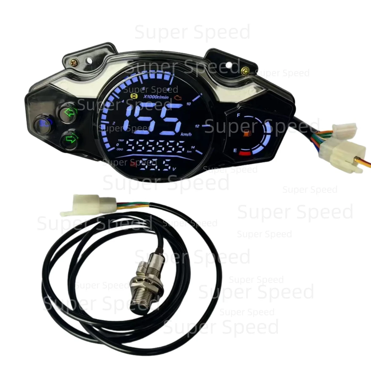 عداد السرعة LED لـ Italika Ws 150 175 عداد رياضي للوحة القيادة مقياس سرعة الدوران متعدد الوظائف