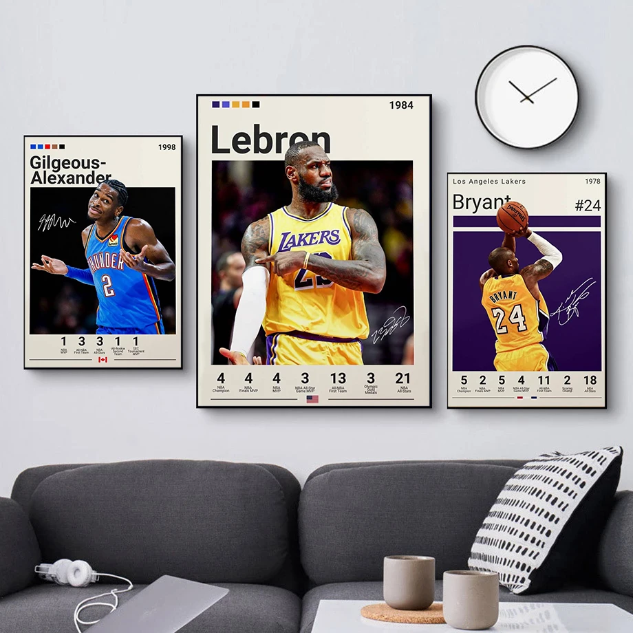 Modern And Popular Basketball Star Athlete Portrait Art Poster Canvas Printing Wall Art Picture Bedroom Home Decoration Gift