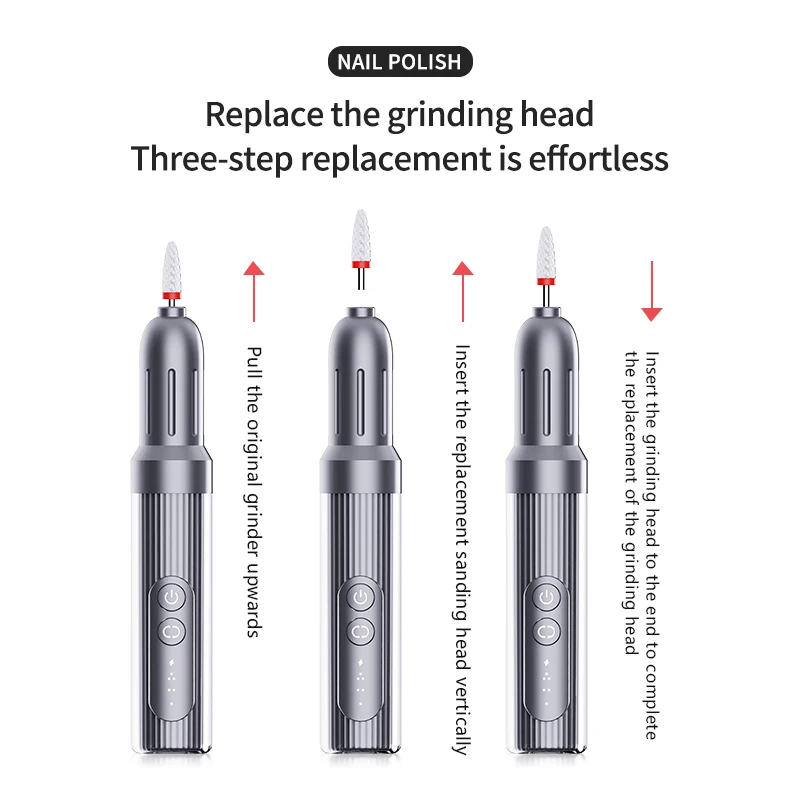 Machine à Ongles Électrique Portable à 6 Vitesses pour Manucure et Pédicure, Ensemble de Soins Professionnels avec 2 Modes de Charge, Outil de Polissage