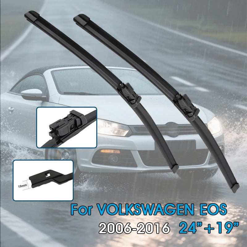 

Car Wiper Blades 24"+19" For VOLKSWAGEN EOS (1F) 2006-2016 Windshield Windscreen Front Window Blades Car Accessories