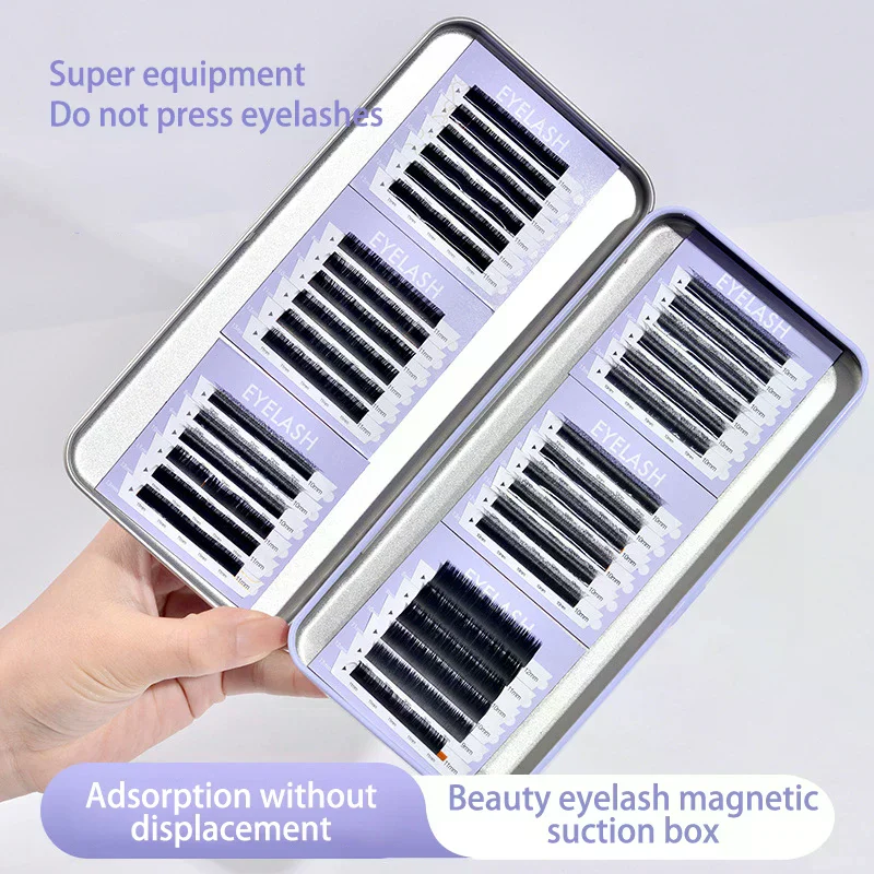 Eyelash Extension Single Lash - シングルレイヤーまつげエクステディスプレイボックスパレット収納ボックス、個別吊り下げ式磁気シートまつげ保護ボックス