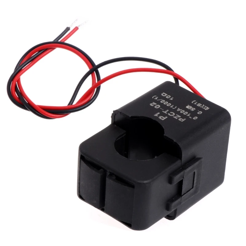 PZCT-02 Split Core Current Transformer Coil Sensor for 100A Amp Energy Meter Measuring Building Electricity Consumption