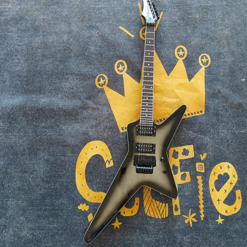 

Silver Grey Shaped Electric Guitar with Stainless Steel Frets, for Right-Handed Rock Performance, 24-Fret 6-String Design & High