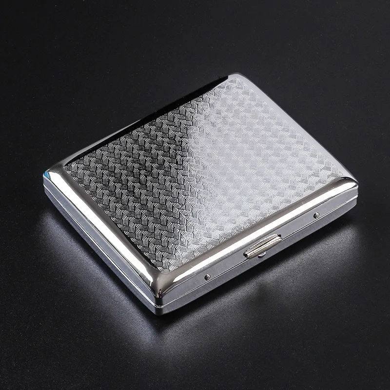 

Silver Portable Metal Cigarette Case for Thick Cigarettes Flip Open Traveling Cigarette Container Box Holder Outdoor Smoking1PC