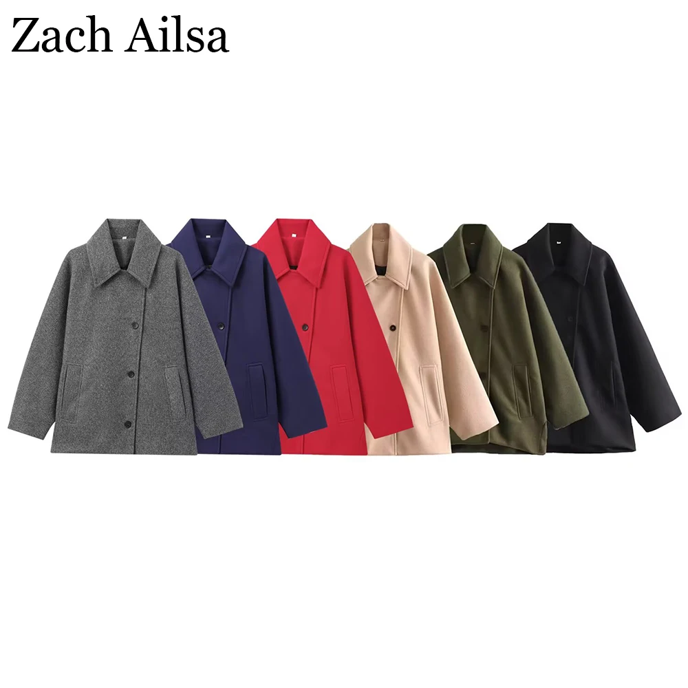 

Autumn and winter new women's clothing French casual Western style loose collared short coat jacket