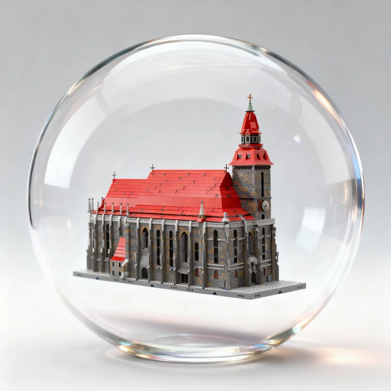 

7843pcs MOC Black Church Of Brasov Romania City Model Building Blocks Toy Gift Creative Display Collectible Desk Premium Adult