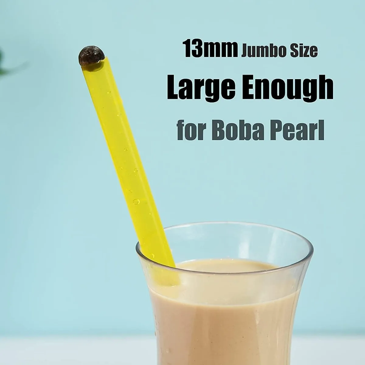 12 PCS Reusable Boba Straws, 13 mm x 10.5 inch Long Wide Colored Plastic Smoothie Straws for Bubble Tea, Tapioca Pearls with 2 C