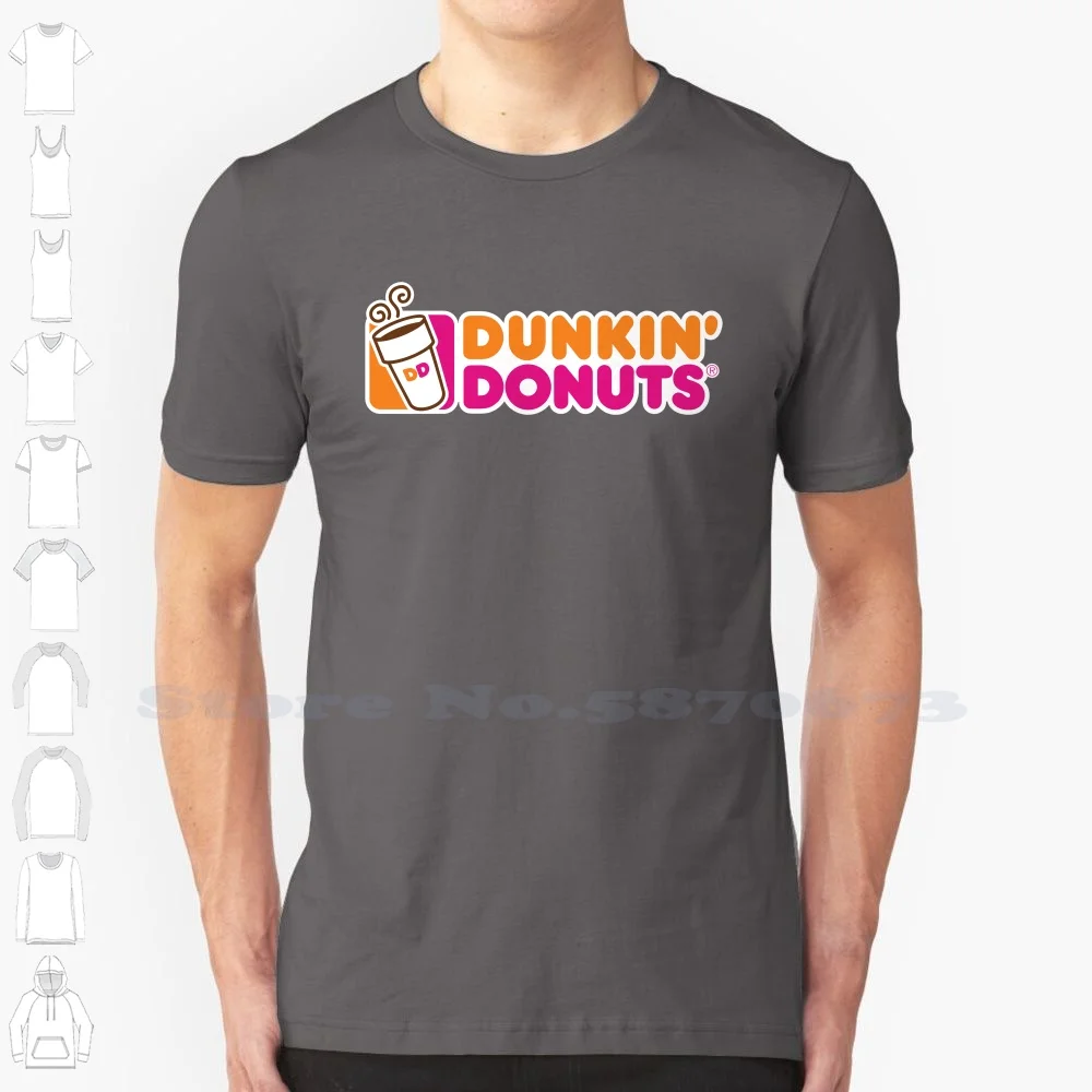 Dunkin-Camiseta informal con estampado de Donuts, camisa con Logo, 100% algodón