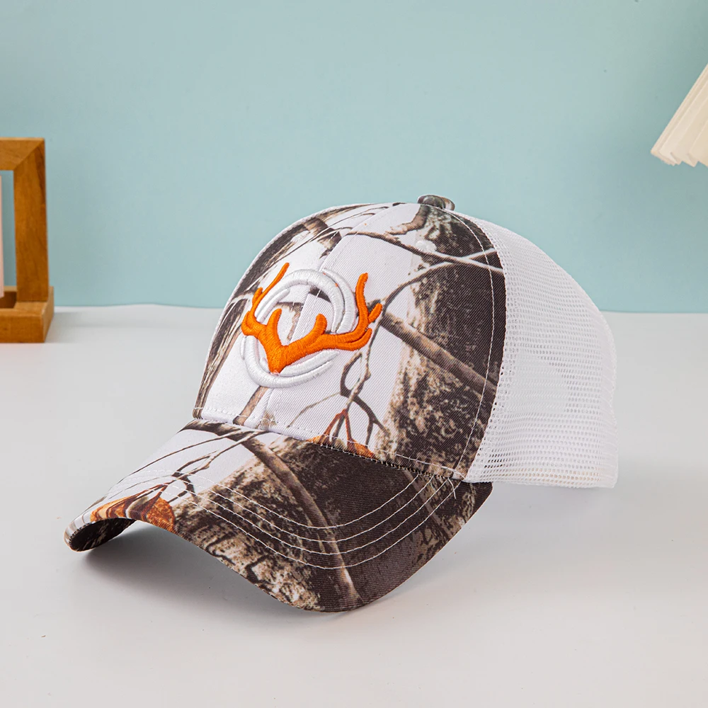 Gestickte Baseballkappe mit Hirschmotiv, Hip-Hop-Mütze, Verstellbare Modische Herren-Caps mit Tarnmuster, Atmungsaktive Mesh-Kappen, Lässige Sonnenhüte, Taktische Hüte – Detail 6