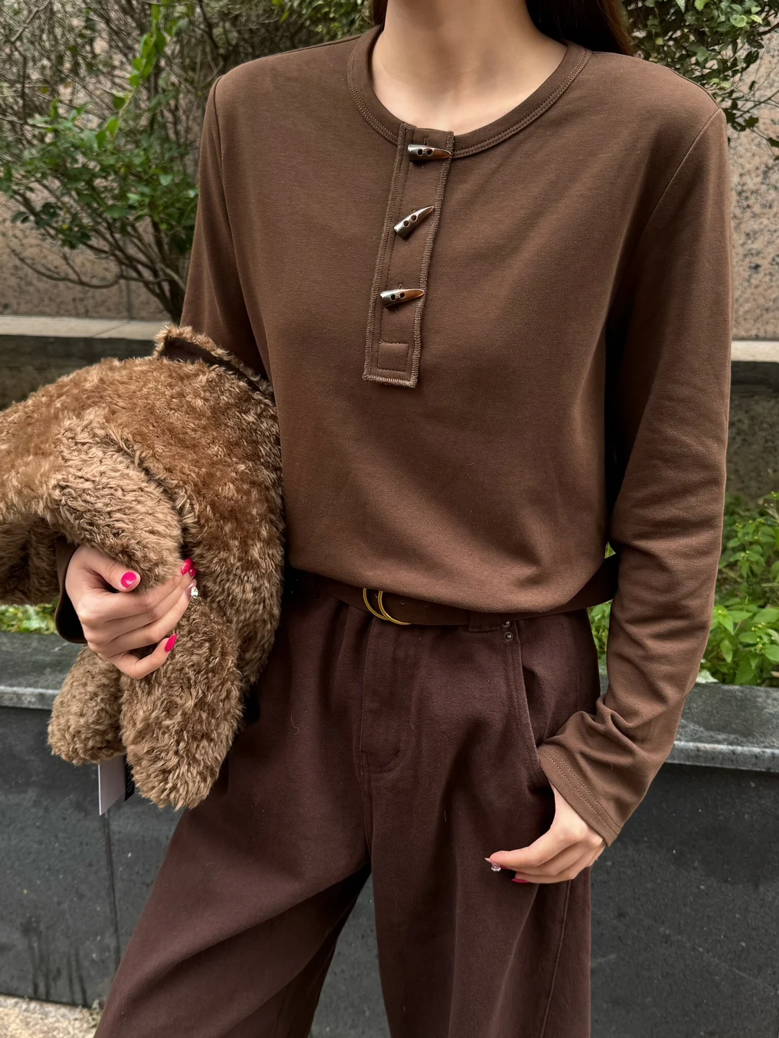 

Свободная модная повседневная однотонная базовая женская одежда: осенняя новинка, европейский стиль, универсальная модель