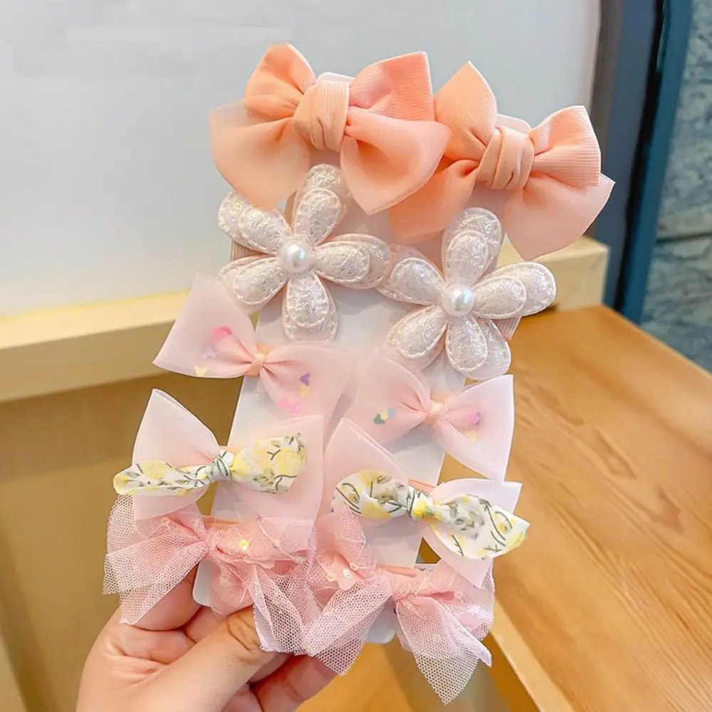 10pcs Fashion Cute Hair Clips Multicolor Sweet Side Barrettes Headdress Bow Flower Headwear