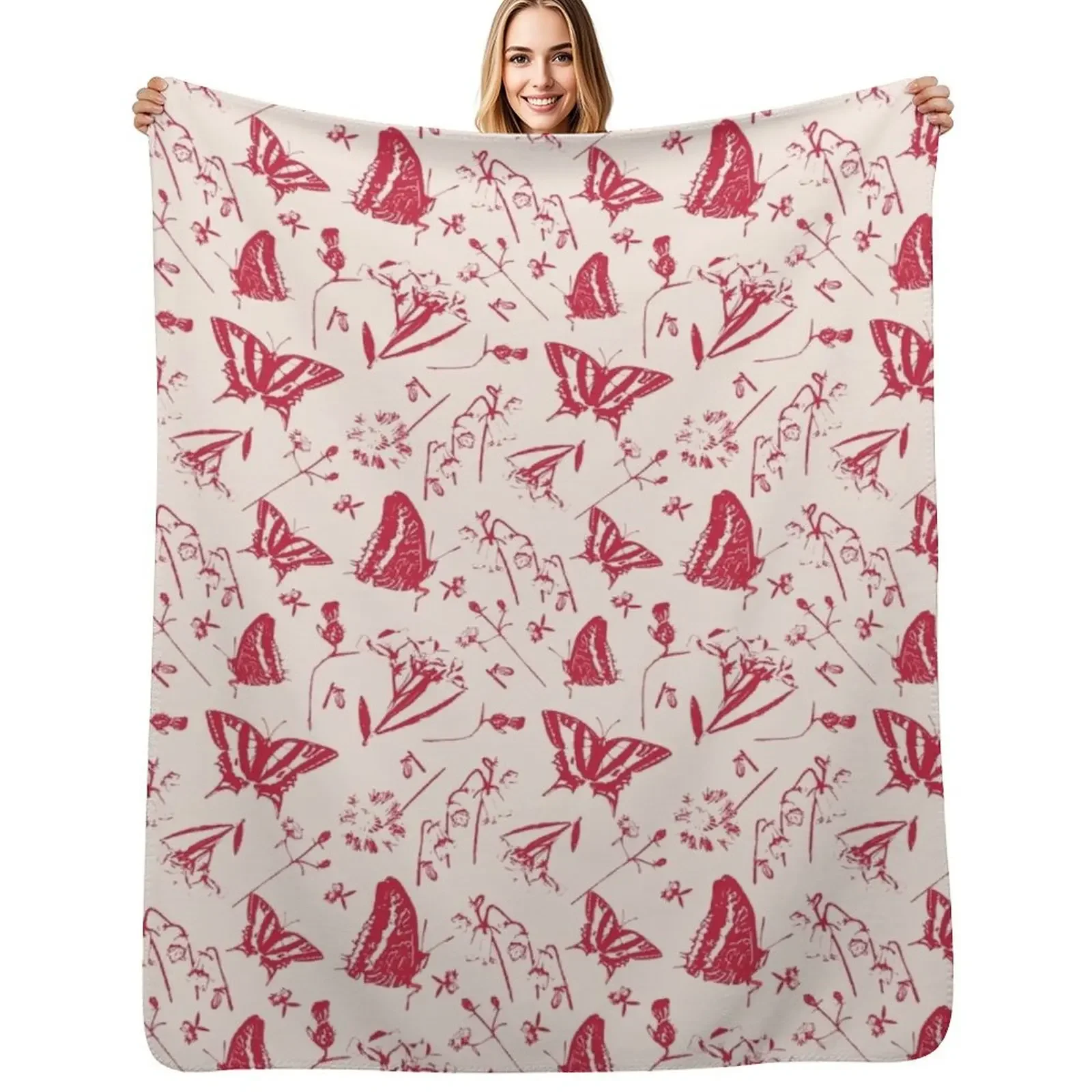 

Gardenflower burgundy pattern Throw Blanket Bed Fashionable halloween Sleeping Bag Blanket