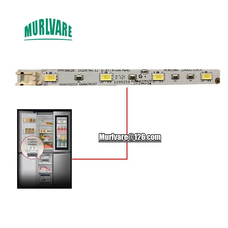 Refrigerator Frozen Ice Drawer Box 12V LED Light Strip For F521SN71 Refrigerator