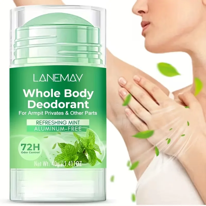 LANEMAY Whole Body Deodorant - Refreshing Mint Scent, Long-Lasting Odor Control & Gentle Armpit Care - Aluminum-Free, Nourishes