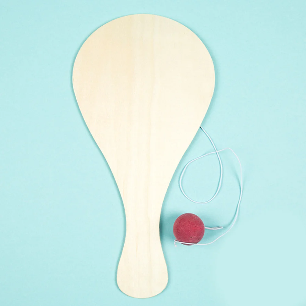 

8Pcs Unpainted Wood Paddle Ball DIY Craft Kids Painting Paddle Drawing Set Physical Coordination Game Painting Toy