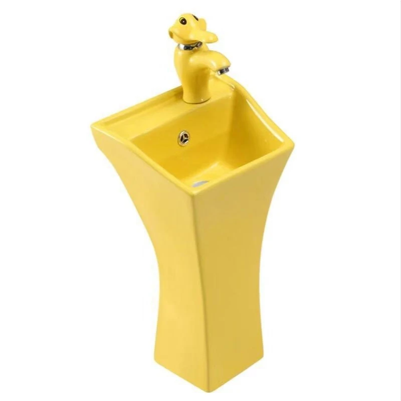 

Early education kindergarten children's ceramic color cartoon column basin small size mini table basin washbasin wash basin