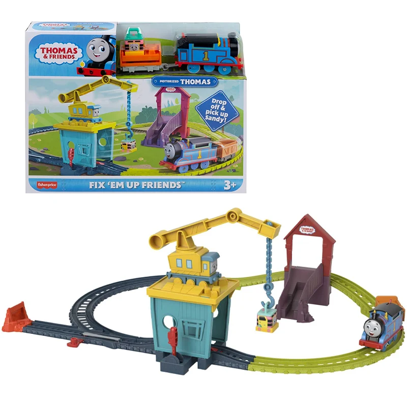 

Thomas & Friends Fix 'em Up Friends Toy Train Set with Carly the Crane, Sandy the Rail Speeder & Thomas Motorized Toy Train Set