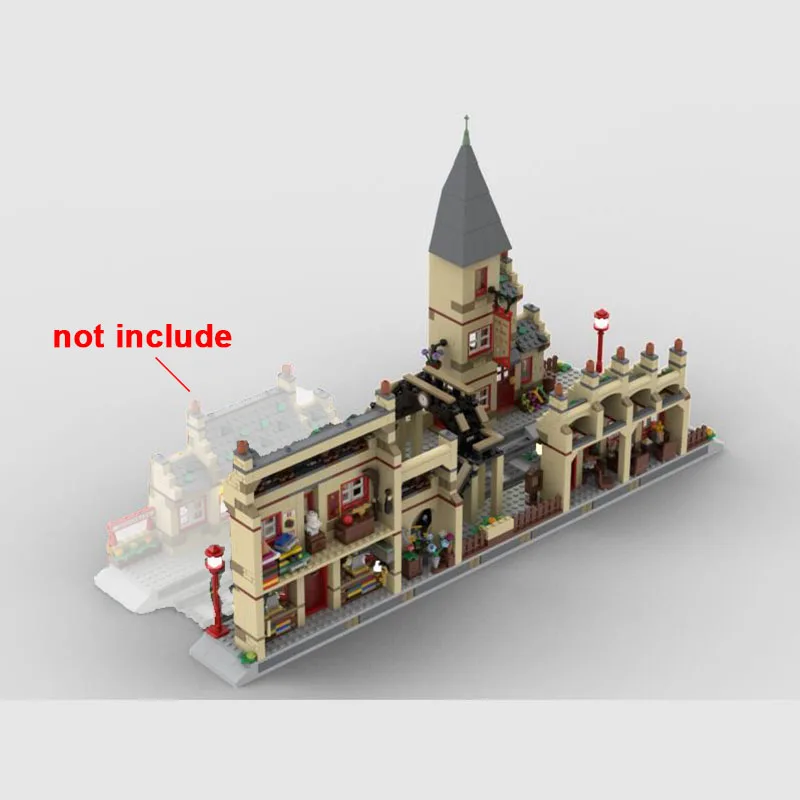 HP Movie Modello Moc Mattoni da costruzione Stazione Hogsmeaded Tecnologia di estensione Blocchi modulari Regali Giocattoli Set fai da te Assemblaggio MOC- 156778