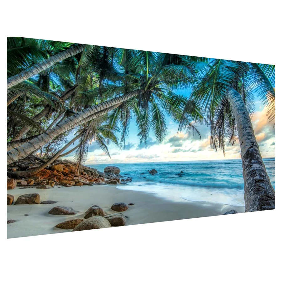 Coconut tree 5D Diamond Painting blue beach Full Diamond Embroidery sea view Mosaic Picture DIY Rhinestone Art Home Decoration