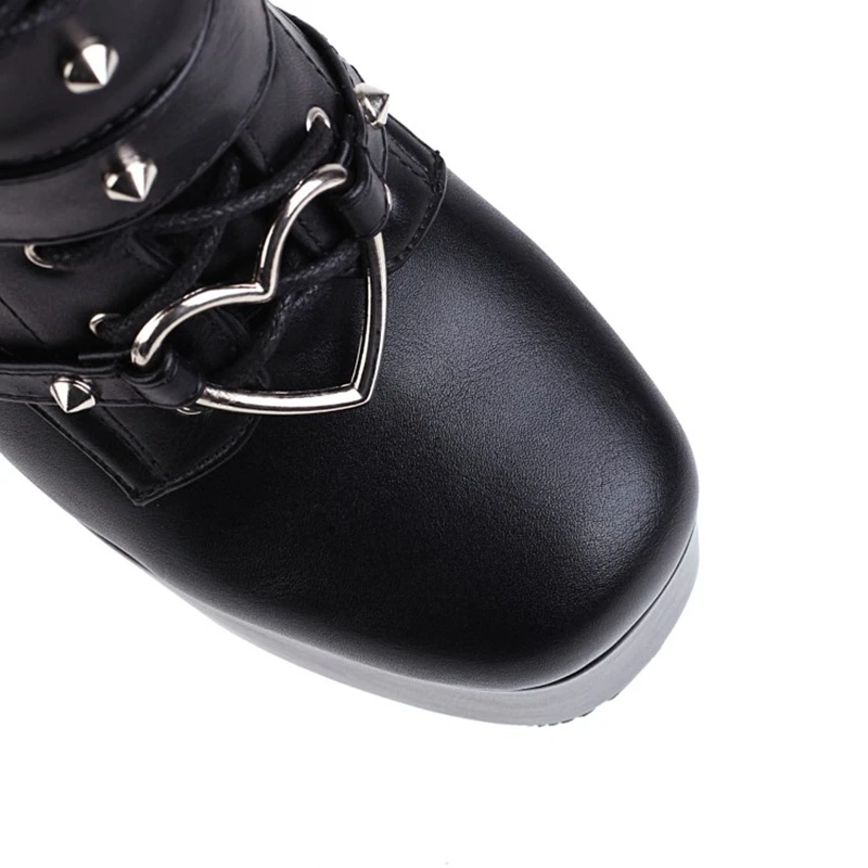 SIMLOVEYO 2021 Styles High Heel Boots Toe Patent Leather Lace-up 35-46 Black Glitter  S2603