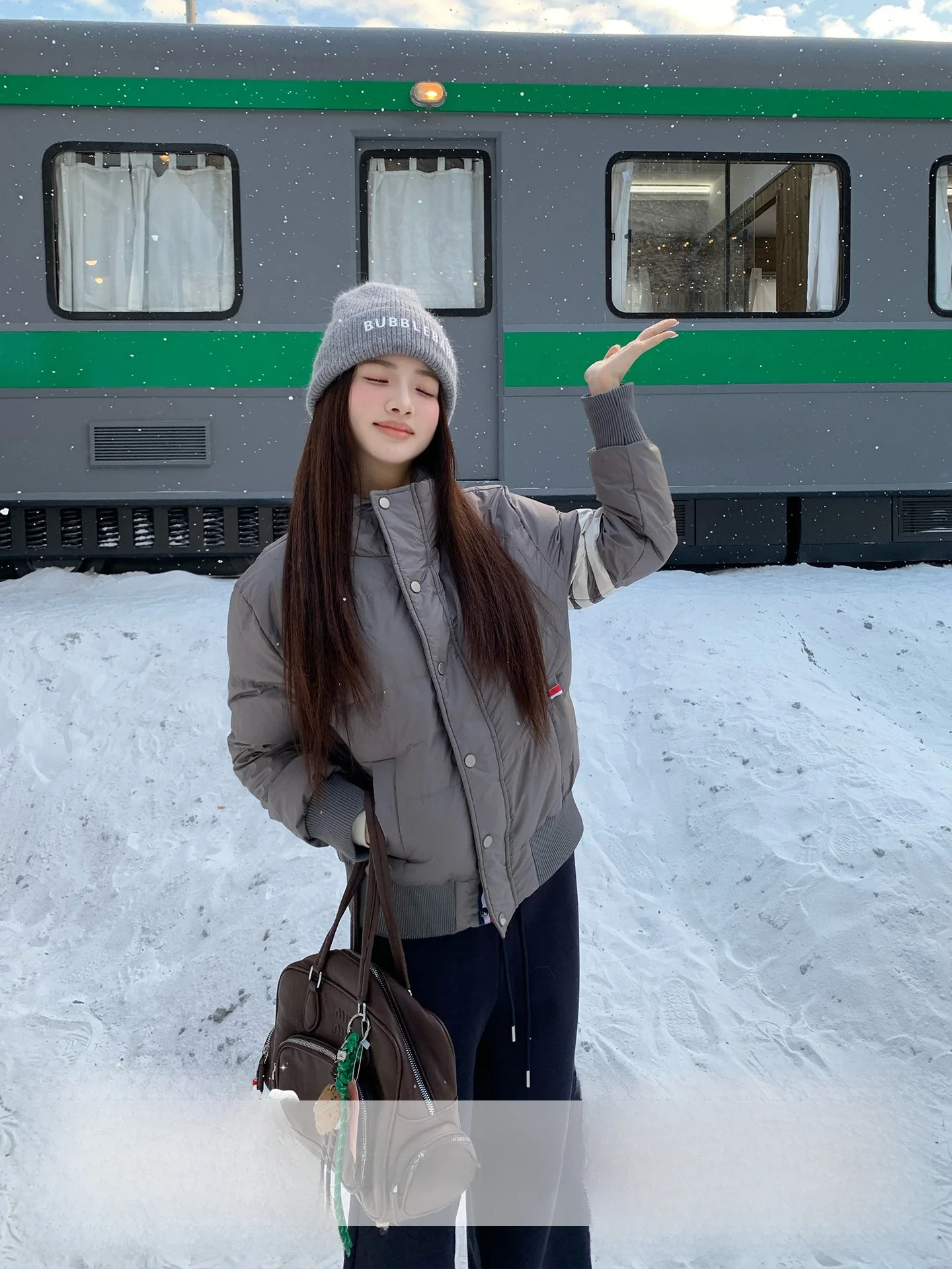 

Куртка-пуховик женская зимняя Korean Sle Orange Tree, теплая, с воротником-стойкой, удлиненная, стандартный крой