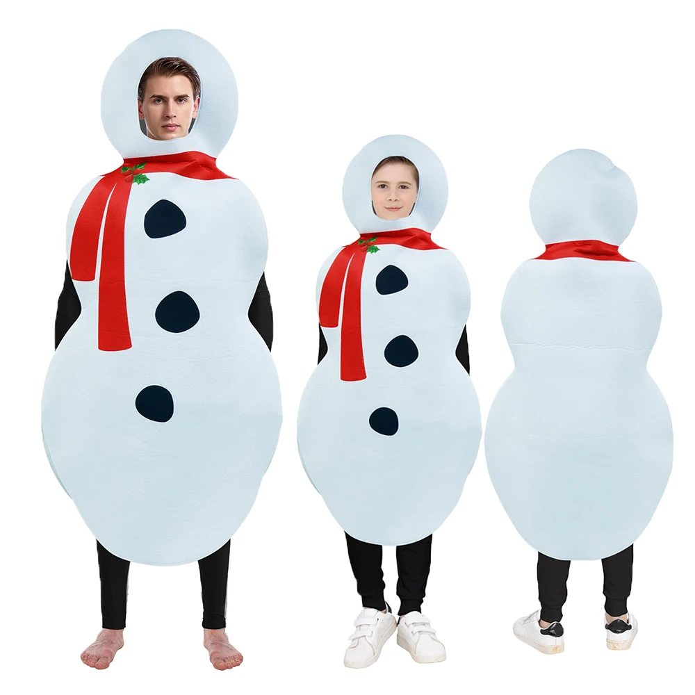 Christmas Tree Cosplay Costume Adult Boy Girl Snowman Xmas Suit Fancy Party Disguise Clothes Holiday Dress Up Carnival Jumpsuit