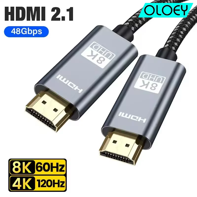 

HDMI-Compatible Cable Video Cable 8K@60Hz 4K@120Hz UHD HDR 48Gbps Adapter Cable For Laptop High-definition TV Projector PS3/PS4