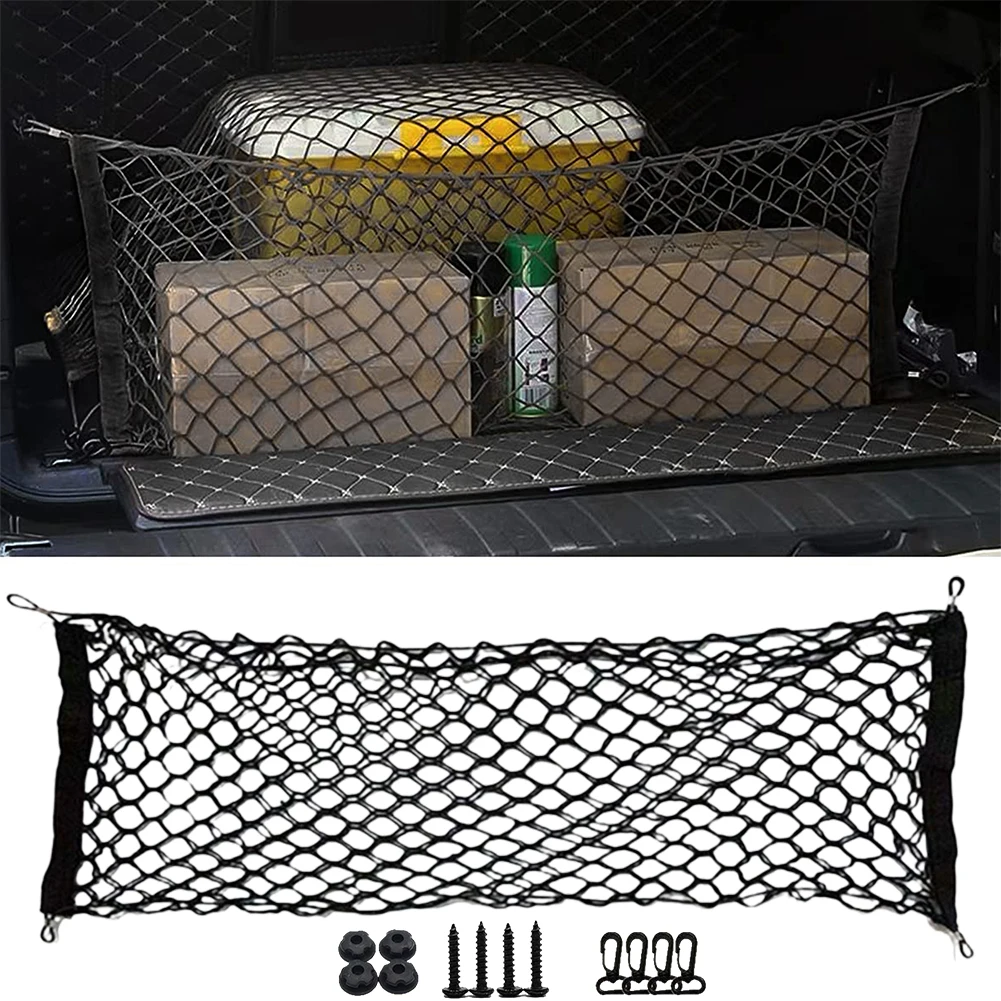 Filet de Rangement pour Coffre Arrière de Voiture, Double Couche, Accessoire Automobile, Sac en Poudre pour Bagages