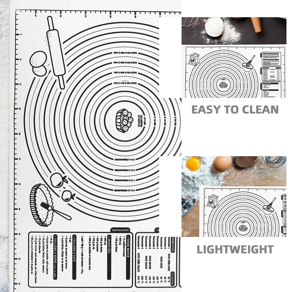 

Silicone Dough Mat Nonstick Rolling Mat Printed Scale Reusable Baking Accessories Pastry Dough Rolling Pad Kitchen Accessories