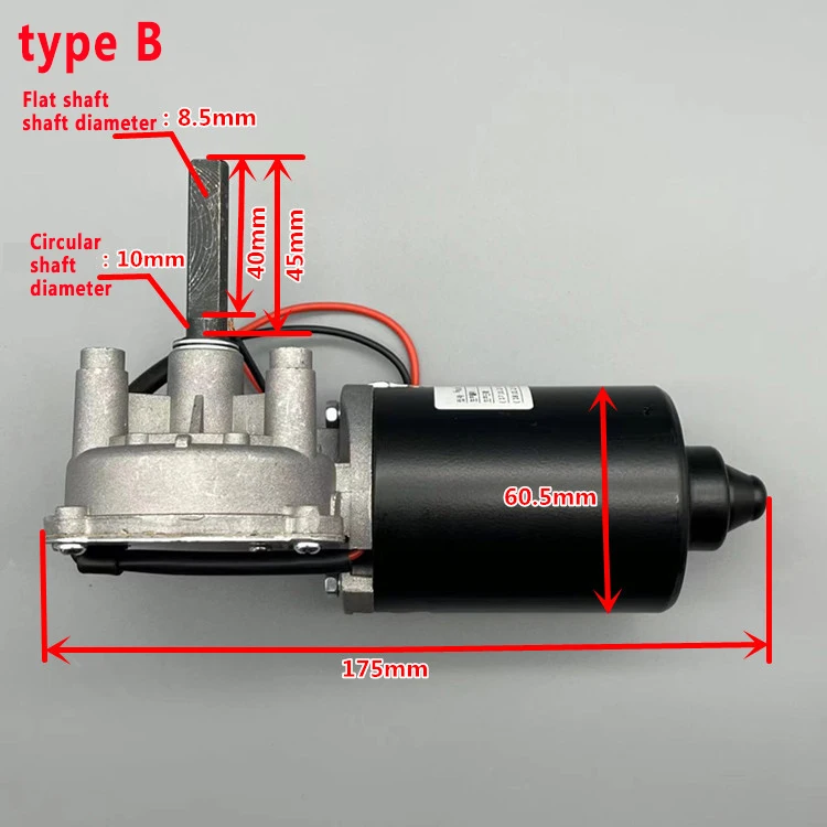 Worm Gear DC Deceleration Motor 24V 60W 80W High-power High-speed Motor Self-locking Metal Gear Forward and Reverse Mute Motor