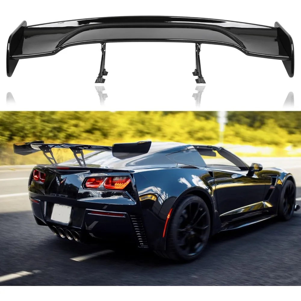 

JMTBNO 57 Inch GT Wing Rear Trunk Spoiler Wing Gloss Black Compatible with Universal Car Spoiler Rear Wing Rear Trunk Spoiler GT