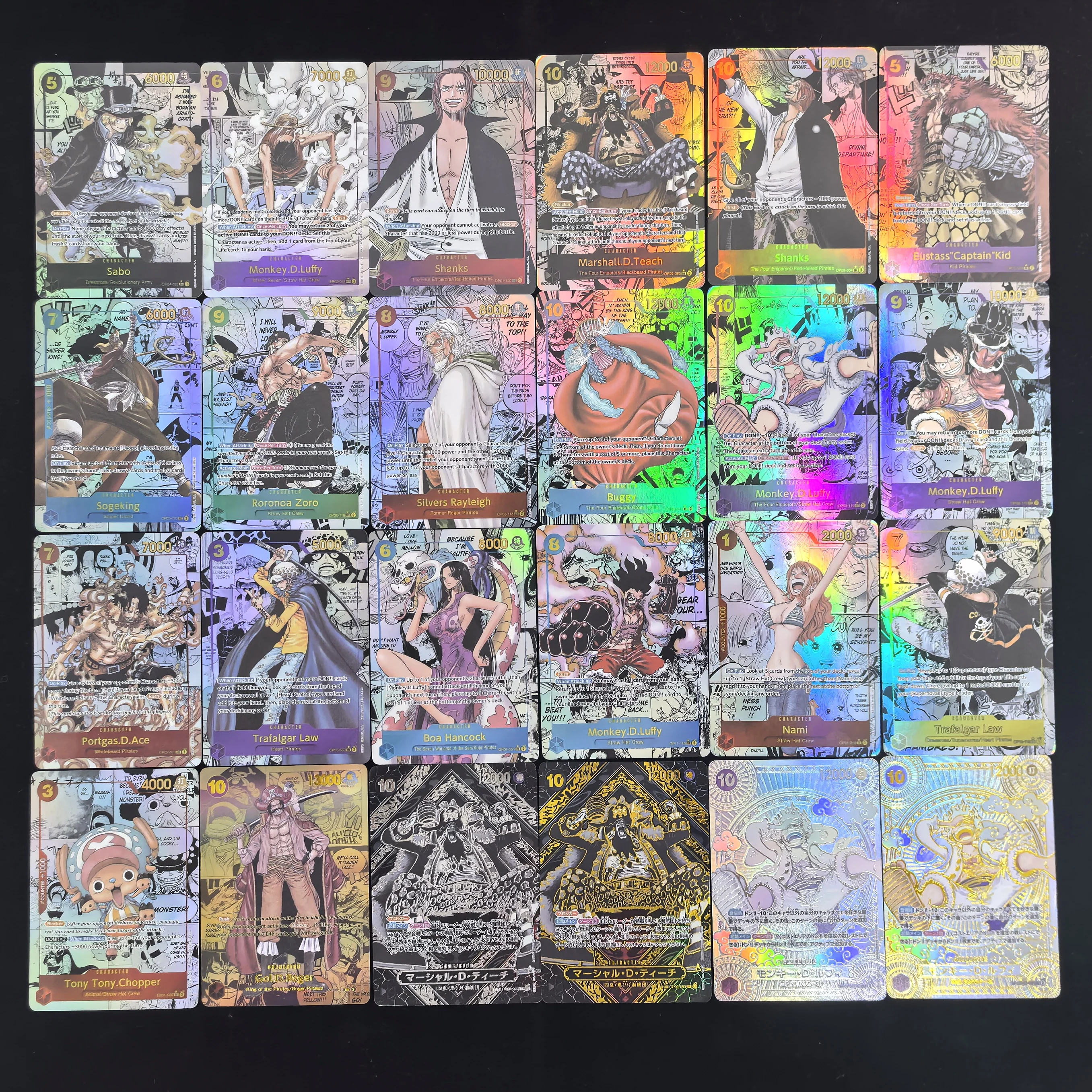 22Pcs/Set OP01-OP11 OPCG ONE PIECE Collection Card Roronoa Zoro Monkey D. Luffy Sabo Nami GOLD.ROGER DIY English Version Gift