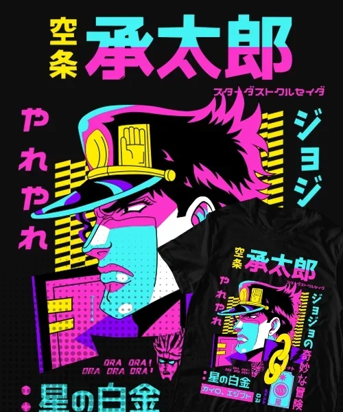 Camiseta unisex JoJo’s Bizarre Adventure Jotaro Kujo Cotton anime T-shirt