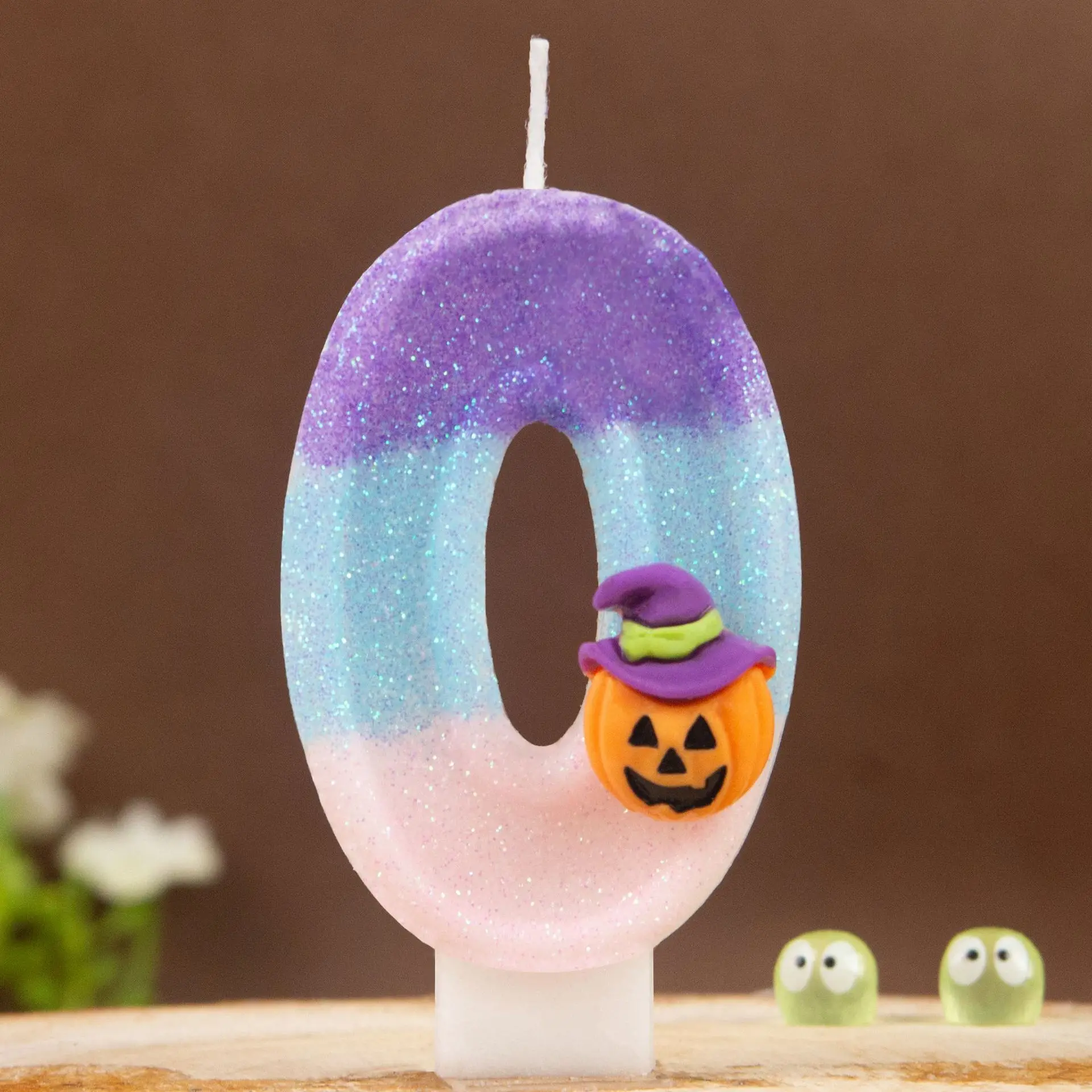 E-STRONG Bestseller Cyfrowa Świeca Dynia Kapelusz Wiedźmy Tort Impreza Kreatywna DIY Halloween Urodziny Świeca 0-9