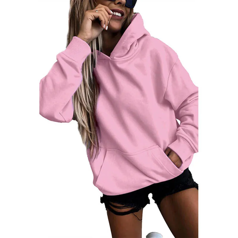 Nowe, proste bluzy z kapturem w jednolitym kolorze w stylu lazy dla mężczyzn i kobiet, Harajuku, z długim rękawem, jesienne, oversize'owe topy.