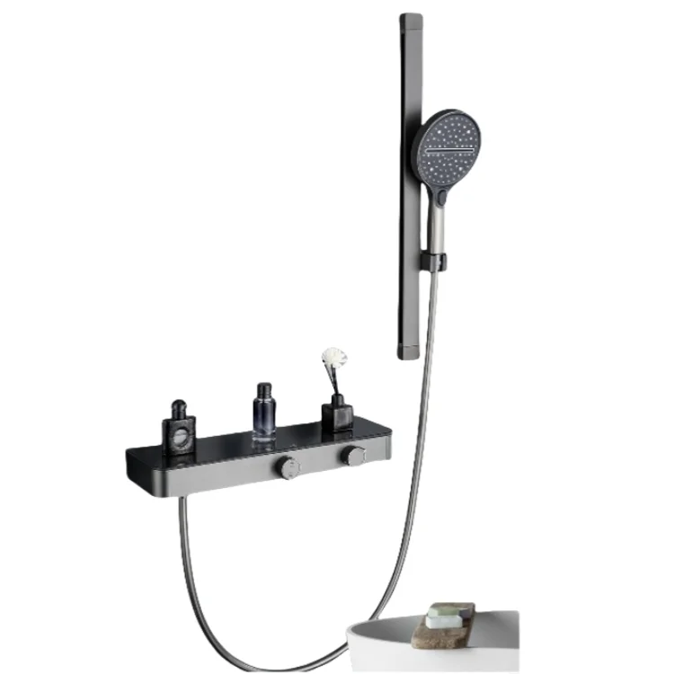 

Новый дизайн, роскошный простой душевой набор премиум-класса, массажная душевая система с дождевой системой, мягкий узор, бытовой душевой набор для ванной комнаты