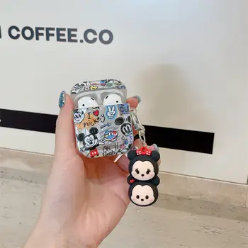 Disney Mickey Hörlursfodral för Airpods 1/2 3 Pro Tecknat Bluetooth Headset Mjukt Fodral Skyddande Fodral Tillbehör med Nyckelring 10 best sales Mickey airpods - №2