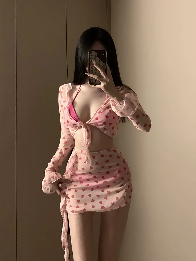 

Комплект бикини Pure Desire из четырех предметов: раздельный купальник для женщин, модный, для девушек с небольшой грудью, стройнящий, для студенток